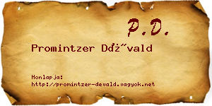 Promintzer Dévald névjegykártya